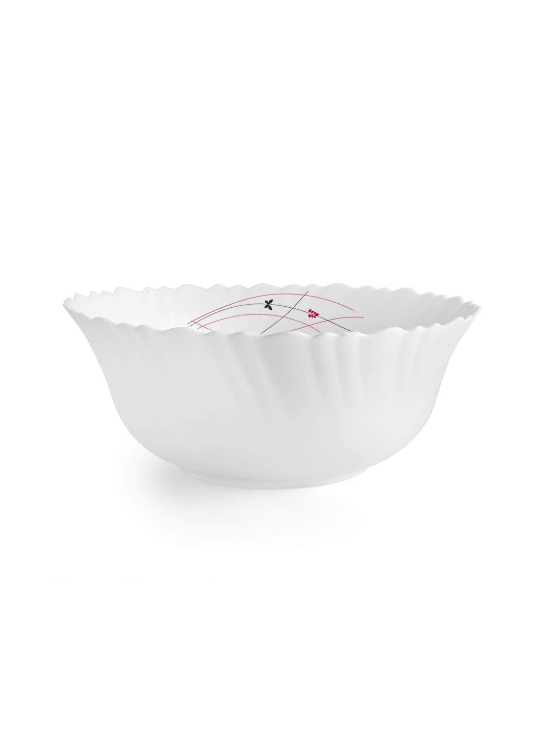CELLO Lush Fiesta Dazzle Series Opalware Dinner Set of 37 Pieces for Family of 6 | Bone-Ash Free & Leadfree Opal Glass, Microwave & Dishwasher Safe, Plates & Bowls Crockery Set for Dining & Gifting