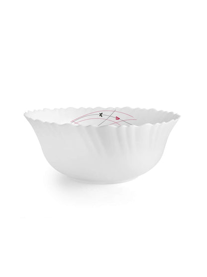 CELLO Lush Fiesta Dazzle Series Opalware Dinner Set of 37 Pieces for Family of 6 | Bone-Ash Free & Leadfree Opal Glass, Microwave & Dishwasher Safe, Plates & Bowls Crockery Set for Dining & Gifting