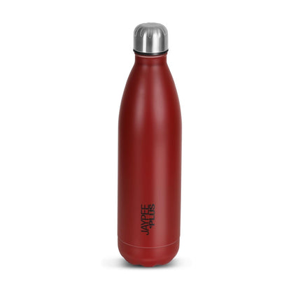 Jaypee Plus Alpha Vaccum Insulated Double Wall Thermosteel Flask 1000 ml Water Bottle ISI Certified 24 Hours Hot and Cold Water Bottle for School,Office,Gym, Leakproof, Rustproof Steel Bottle,Black