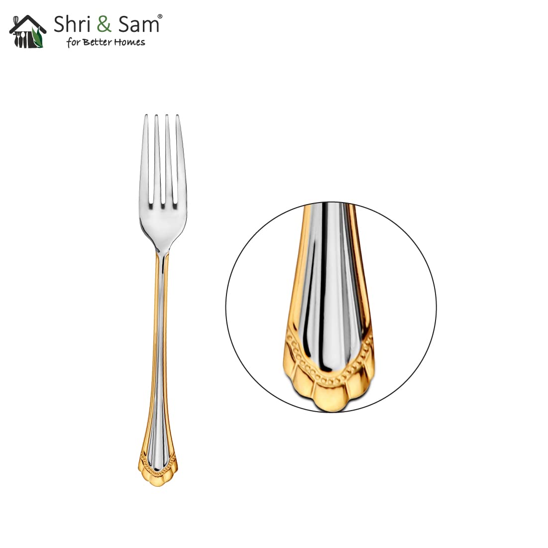 Shri & Sam Stainless Steel Feather Baby Fork, 6 Pieces