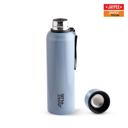 Jaypee Plus Alpha Vaccum Insulated Double Wall Thermosteel Flask 1000 ml Water Bottle ISI Certified 24 Hours Hot and Cold Water Bottle for School,Office,Gym, Leakproof, Rustproof Steel Bottle,Black