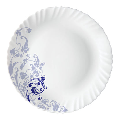 Larah by Borosil Silk Series Opalware Dinner Set | 19 Pieces for Family of 6 | Microwave & Dishwasher Safe | Bone-Ash Free | Crockery Set for Dining & Gifting | Plates & Bowls (Blue Eve)