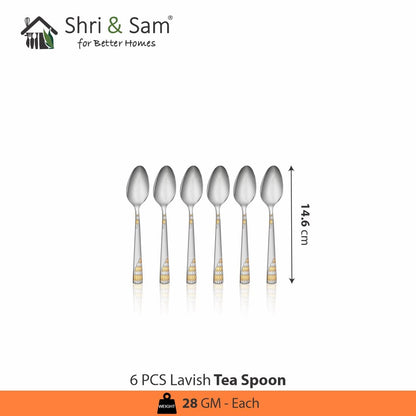Shri & Sam Stainless Steel Lavish Tea Spoon,6 Pieces