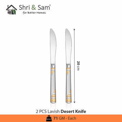Shri & Sam Stainless Steel Lavish Desert Knife,2 Peices