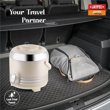 Jaypee Mr. Cool Ultra 6 Insulated Water Jug 5.68 Litre with Lockable Lid & Tap |Hot & Cold Water Storage Container |Wide Mouth BPA Free 100% Food Grade Ideal for Travel, Picnic, Home, Office, White|B0GZ3K5DDZ