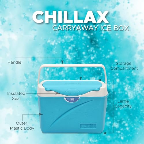 Jaypee Chillax 4 Insulated ice Box Chiller Ice Box | Standard Size for Travel Party Bar Ice Cubes | Cold Drinks | Medical Purpose 2.5 liters Blue|B078H64Y62