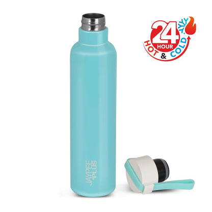 Jaypee Plus Alpha Vaccum Insulated Double Wall Thermosteel Flask 1000 ml Water Bottle ISI Certified 24 Hours Hot and Cold Water Bottle for School,Office,Gym, Leakproof, Rustproof Steel Bottle,Black