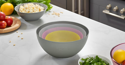 Jaypee Plus Virgin Plastic Mixing Bowl | Lightweight, Strong & Durable Bowls | Ideal for Serving, Storing & Stacking Set of 4 -(2800+2000+1200+800) ml (Multicolor)