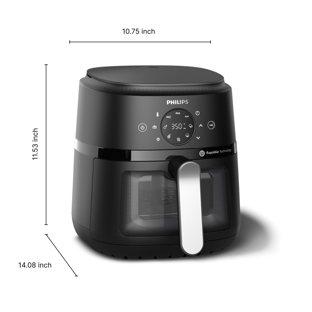 Philips 2000 Series Airfryer - 4.2L Capacity, RapidAir Technology, 13-in-1 Presets, Touchscreen Control, Cooking Window, Up to 90% Less Fat (NA221/00)