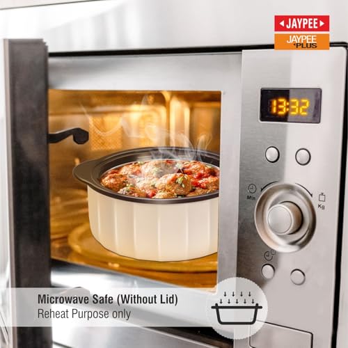 JAYPEE Micro Smart Inner Stainless Steel Serving Casserole Set of 3 (1000,1500,2000 ml) with Stylish Design |Microwave Safe |Lockable Lid |Hot Pot |BPA free, Swiss Coffee|B0F4DQZM4Z