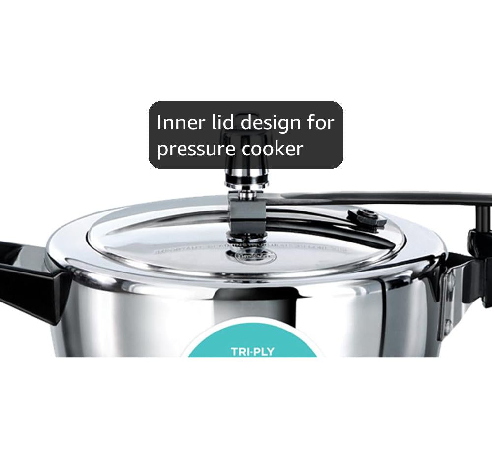 Hawkins 3.5 Litre Triply Stainless Steel Pressure Cooker, Inner Lid Cooker, Silver 