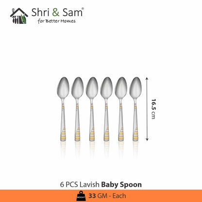 Shri & Sam Stainless Steel Lavish Baby Spoon,6 Pieces