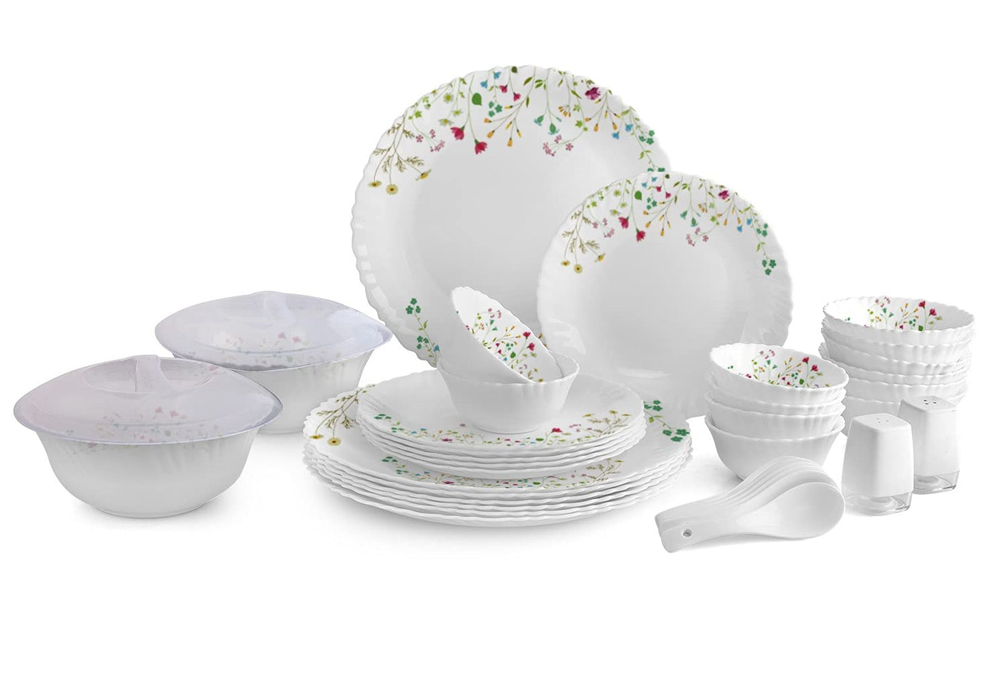 Cello Opalware Dinner Set - 37 Pieces, White