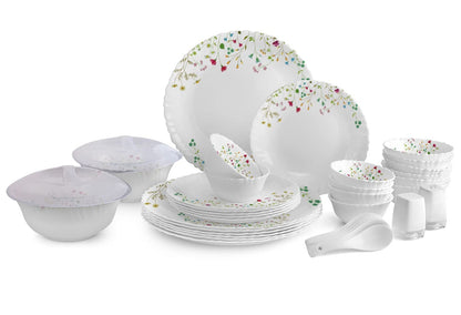 Cello Opalware Dinner Set - 37 Pieces, White