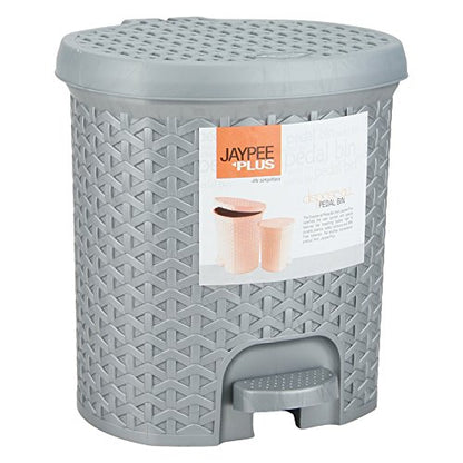 Jaypee Plus Dispose all Dustbin with Removable Plastic Bucket | Garbage Bin Trash Can Pedal Waste Bin |Square Shape Dustbin For Home, Kitchen, Bathroom, Office, 8 Litre, Black|B071HD7K4R
