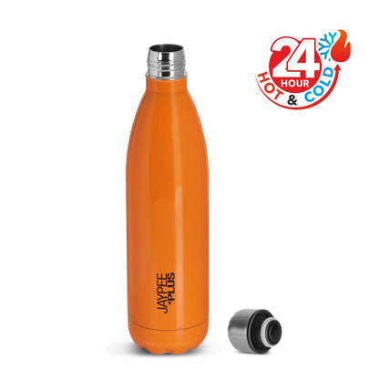 Jaypee Plus Alpha Vaccum Insulated Double Wall Thermosteel Flask 1000 ml Water Bottle ISI Certified 24 Hours Hot and Cold Water Bottle for School,Office,Gym, Leakproof, Rustproof Steel Bottle,Black
