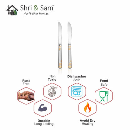 Shri & Sam Stainless Steel Lavish Desert Knife,2 Peices