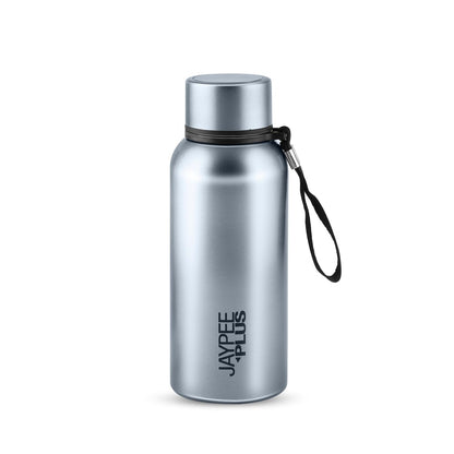 Jaypee Plus Alpha Vaccum Insulated Double Wall Thermosteel Flask 1000 ml Water Bottle ISI Certified 24 Hours Hot and Cold Water Bottle for School,Office,Gym, Leakproof, Rustproof Steel Bottle,Black