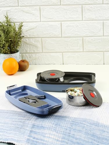 Jaypee Plus Hotpot Electric Lunch Box with 2 Removable Stainless Steel Containers 250 ml x2 with Power Cord |Air Vent on Lid |Leakproof Silicon Seal|LED Indicator |Shockproof | Beige|B0CX8X1BPX