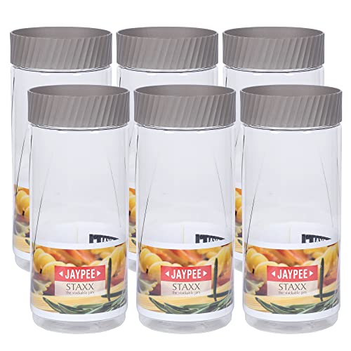 Jaypee Plus Staxx 2500ml Mirror Grey Home and Kitchen Storange Container (Pack of 6)|B0BMLYQ2CY
