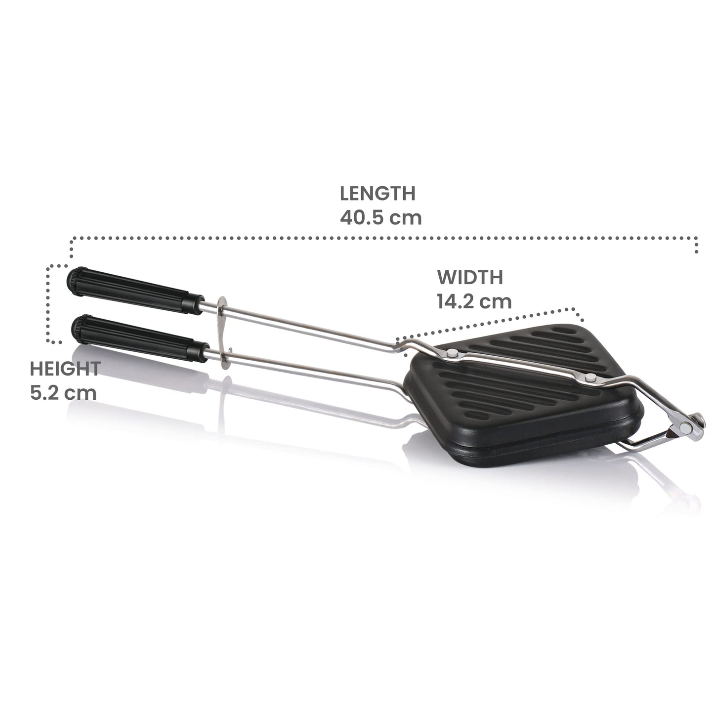MILTON Pro cook Premium Non-Stick Sandwich Griller | Compatible with Gas Stoves | Sandwich Griller and Toaster | Heat-Resistant Bakelite Handle | Durable & Easy to Use Sandwich Maker 14cm, Black