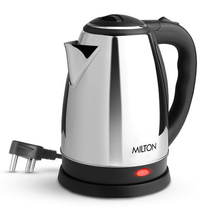 Milton Appliances Go Electric Kettle 1.5 Litre I 3X Protection - Dry Boil, Auto Shut Off, Overheat I 1350 Watt I Super Fast Boiling I Stainless Steel I 360° Power Base I 1 Year Warranty