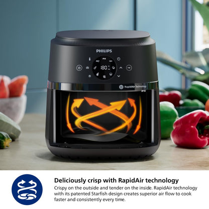 Philips 2000 Series Airfryer - 4.2L Capacity, RapidAir Technology, 13-in-1 Presets, Touchscreen Control, Cooking Window, Up to 90% Less Fat (NA221/00)