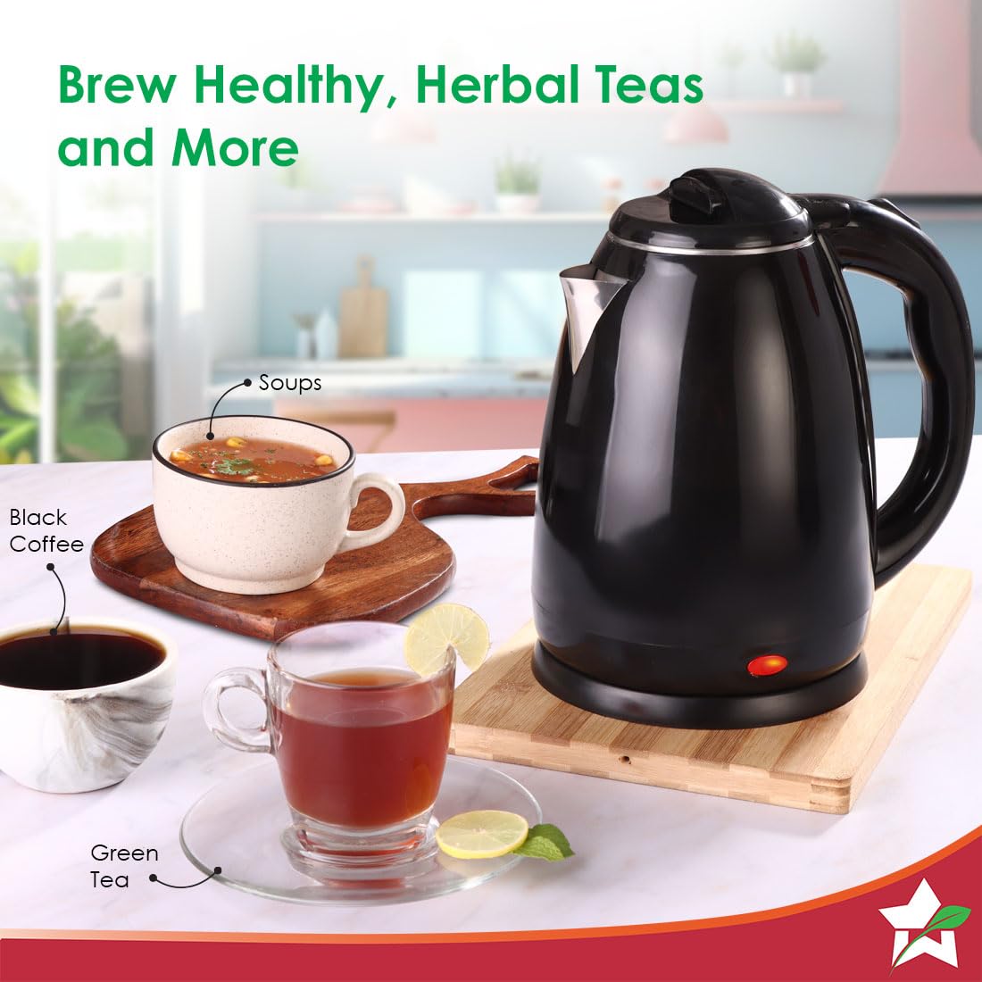 Wonderchef Essenza Cool-touch Electric Kettle | 1.8L | Stainless-steel Inner Body | 1350W | Rapid Boiling in 5 Mins | Boil Water for Tea, Coffee | Auto Shut-off | Boil Dry Protection | 2-Year Warranty
