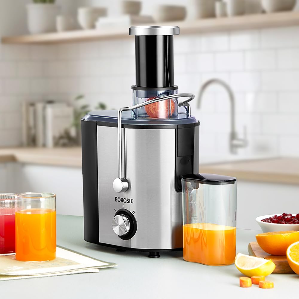Borosil Primus Juicer | Made in India | Centrifugal Juicing Technology | Juice Collecting Jar | 2 Speed Controls | Overheat Protection | 1 Year Warranty