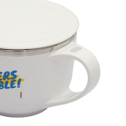 Jaypee Plus Stainless Steel Soup Bowl with Lid & Spoon Holder Souptok, Maggi Bowl Noodles Pasta Bowl, Mug for Milk, Best Diwali Gift, Mug for Kids, Girls, Boys, Birthday, Ivory 700 ml