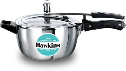Hawkins 3.5 Litre Triply Stainless Steel Pressure Cooker, Inner Lid Cooker, Silver 