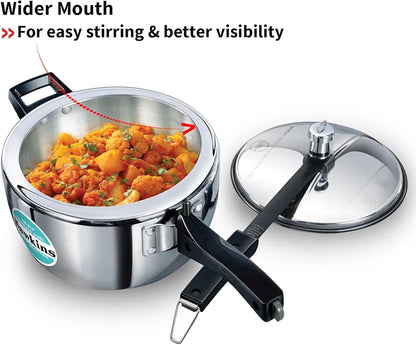 Hawkins 3.5 Litre Triply Stainless Steel Pressure Cooker, Inner Lid Cooker, Silver 