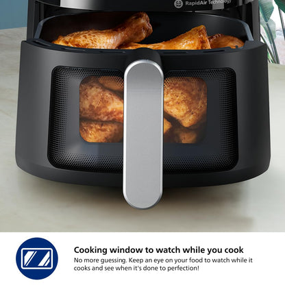 Philips 2000 Series Airfryer - 4.2L Capacity, RapidAir Technology, 13-in-1 Presets, Touchscreen Control, Cooking Window, Up to 90% Less Fat (NA221/00)