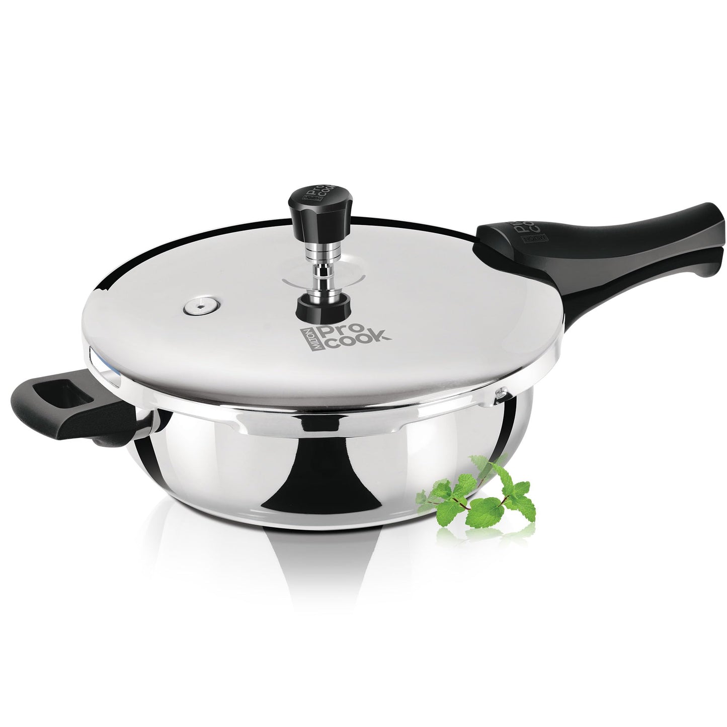 Milton Pro Cook Induction Cookware & Gas Stove Friendly Triply Stainless Steel Pressure Cooker 4.5 Litre | Outer Lid | Deep Fry Pan | ISI Certified | 100% Toxin-Free | Durable | 5Y Warranty | Silver