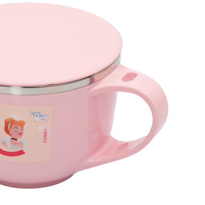 Jaypee Plus Stainless Steel Soup Bowl with Lid & Spoon Holder Souptok, Maggi Bowl Noodles Pasta Bowl, Mug for Milk, Best Diwali Gift, Mug for Kids, Girls, Boys, Birthday, Ivory 700 ml