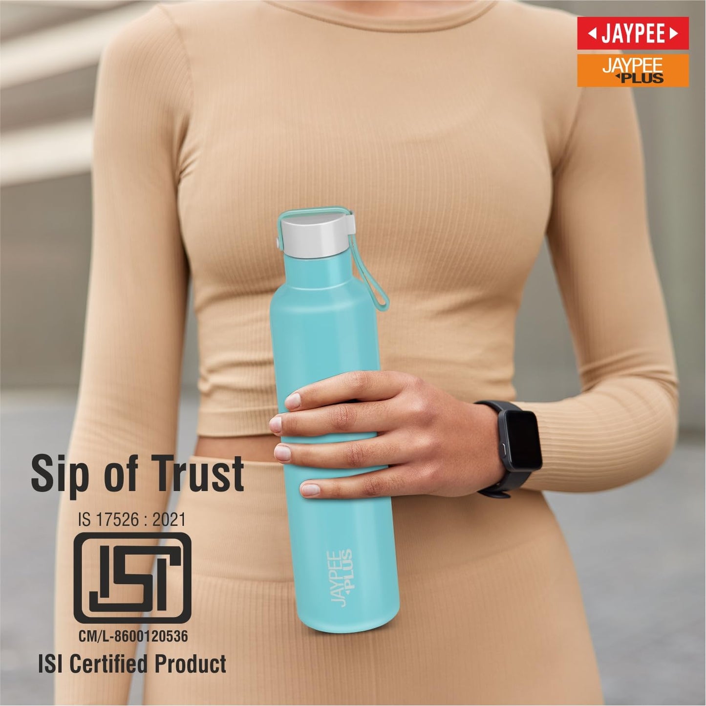 Jaypee Plus Alpha Vaccum Insulated Double Wall Thermosteel Flask 1000 ml Water Bottle ISI Certified 24 Hours Hot and Cold Water Bottle for School,Office,Gym, Leakproof, Rustproof Steel Bottle,Black