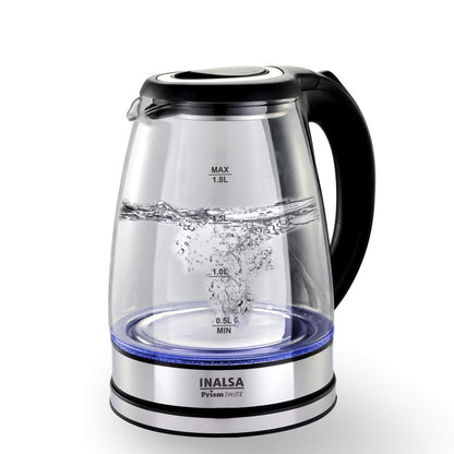 INALSA Stainless Steel Kettle 1.5 Litre|700 Watt|Cooking Kettle|3 Heating Modes| Rapid Boil Technology|See Through Lid| Over-Heat & Boil Dry Protection|Boil Water, Milk,(MultiCook Nu)