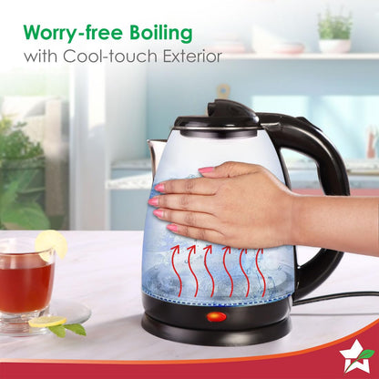 Wonderchef Essenza Cool-touch Electric Kettle | 1.8L | Stainless-steel Inner Body | 1350W | Rapid Boiling in 5 Mins | Boil Water for Tea, Coffee | Auto Shut-off | Boil Dry Protection | 2-Year Warranty