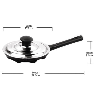 Milton Pro Cook Induction Cookware & Gas Stove Friendly Hard Anodized Non-Stick Fry Pan 26 cm/2.2 Litre | Stainless Steel Lid Fry Pan for Stir-Fry | Omelette Pan | Fish Frypan | 3 Year Warranty