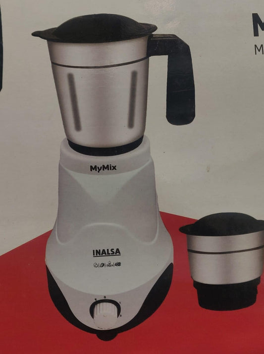INALSA Mixer Grinder MyMix 450 W | 2 Stainless Steel Jars| 3 Speeds with Pulse Function| Overload Protection| Heavy Duty Blades| 1 Year Warranty (white/Black)