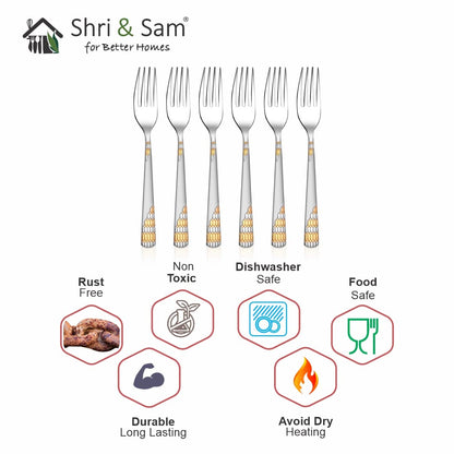 Shri & Sam Stainless Steel Lavish Baby Fork,6 Pieces