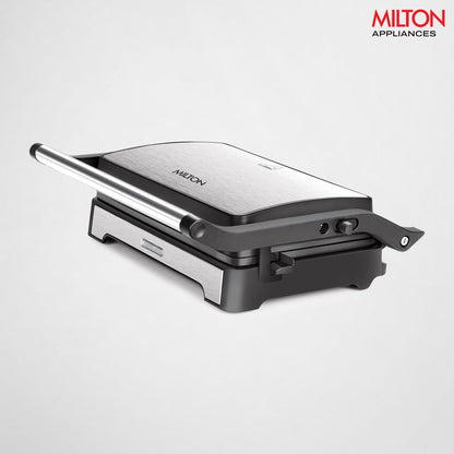 Milton Insta 1000 Watt Grill Sandwich Maker | Electric Toaster and Sandwich Griller | Non Stick Coating Grill Plates | Auto Cut off & Power Indicator | 2 Year Warranty | Silver