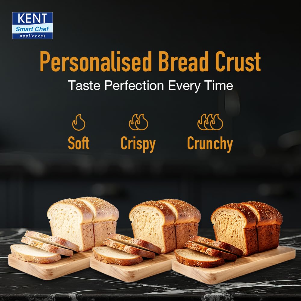Kent Atta and Bread Maker for Home, Fully Automatic With 19 Pre-set Menu, 550w 16010 (Steel Grey)