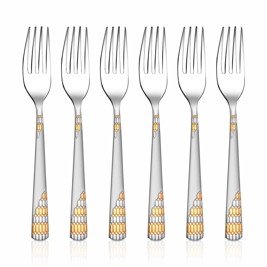 Shri & Sam Lavish Stainless Steel Dinner Fork Set, 6 Pieces, Silver