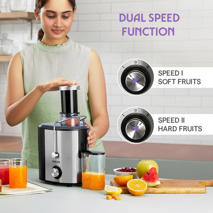 Borosil Primus Juicer | Made in India | Centrifugal Juicing Technology | Juice Collecting Jar | 2 Speed Controls | Overheat Protection | 1 Year Warranty