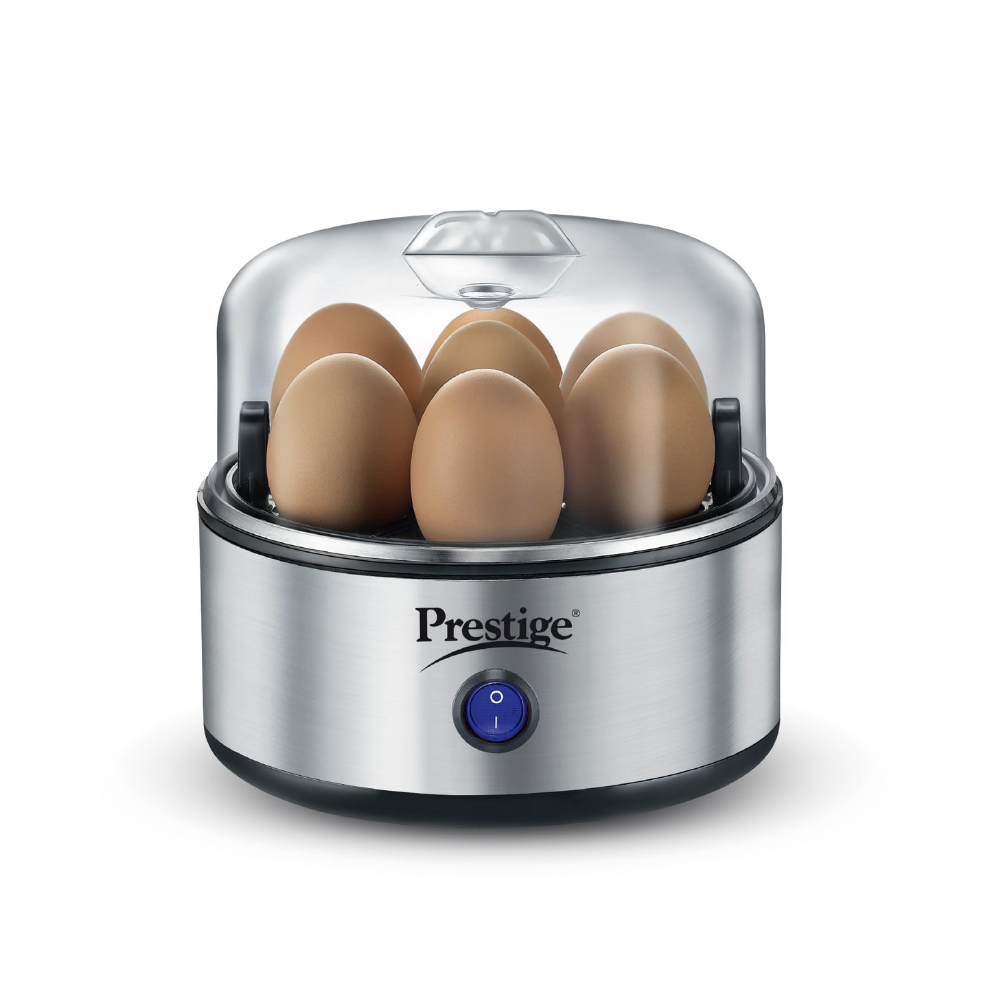 Prestige Egg Boiler PEB-01 | 350-Watt | Boils 7 Eggs at Once | One-Touch Operation | Stainless Steel Body & Heating Plate | Auto Switch-Off for Safe Cooking| Electric