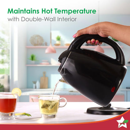 Wonderchef Essenza Cool-touch Electric Kettle | 1.8L | Stainless-steel Inner Body | 1350W | Rapid Boiling in 5 Mins | Boil Water for Tea, Coffee | Auto Shut-off | Boil Dry Protection | 2-Year Warranty