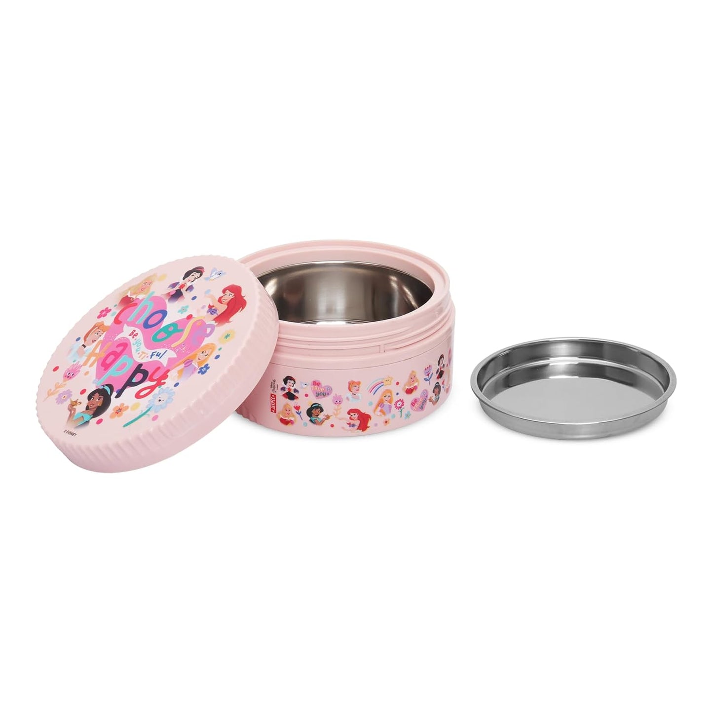 JAYPEE Unimunch PU Insulated Inner Stainless Steel Lunch Box with Steel Dish | Spillproof Ideal for Snacks| Easy to Carry Non Toxic |Safe for Storing Food,375 ml, Pink