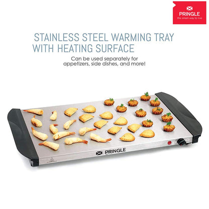 Pringle FW1803 4.5 Litre Electric Food Warmer Cum Buffet Server with 3 Pans (3x1.5 L, Silver) (4.5L Food Warmer)