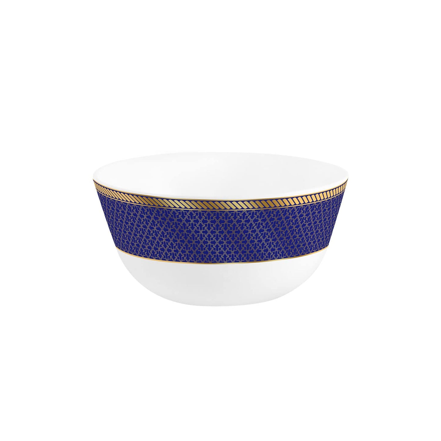 Cello Opalware Solitaire Series Sapphire Dinner Set, 27 Units | Opal Glass Dinner Set for 6 | Crockery Set for Festive Ocassions, Parties | White Plate and Bowl Set